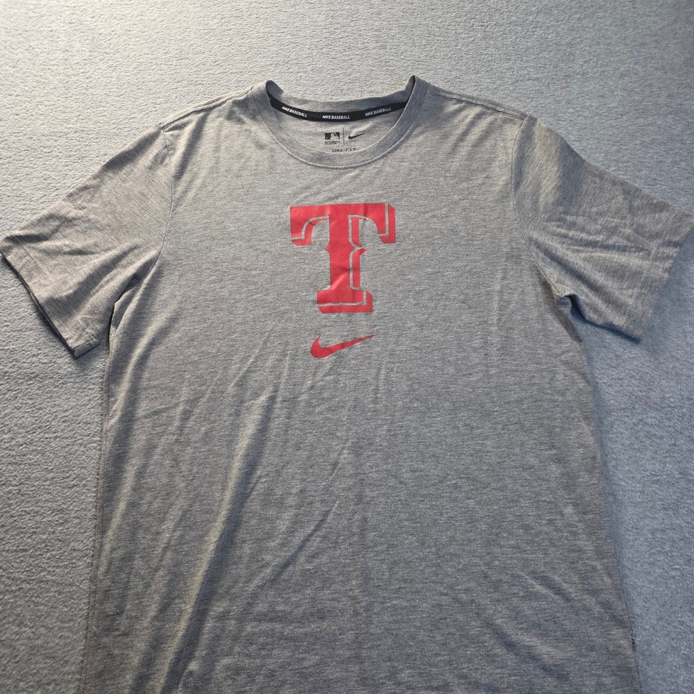 Texas Rangers Nike Dri-FIT T Shirt Mens Medium Gray MLB Authentic Collection